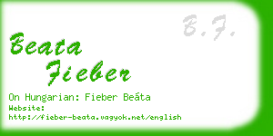 beata fieber business card